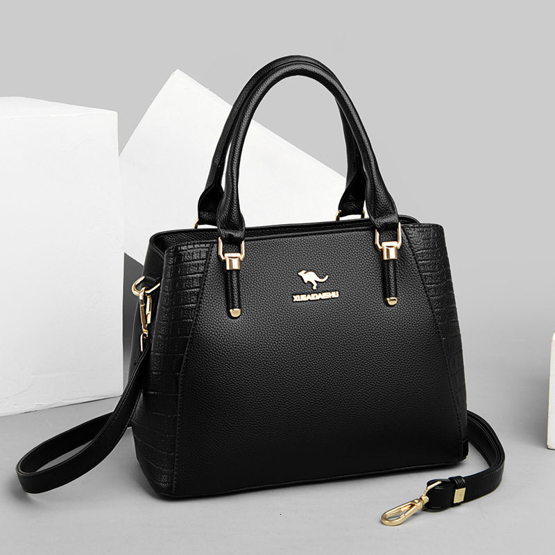 Free Shipping Designer Crocodile Pattern Fashionable Handbag, Snow Loving Kangaroo Leather Shoulder Crossbody Bag, Large Capacity Mother Bag