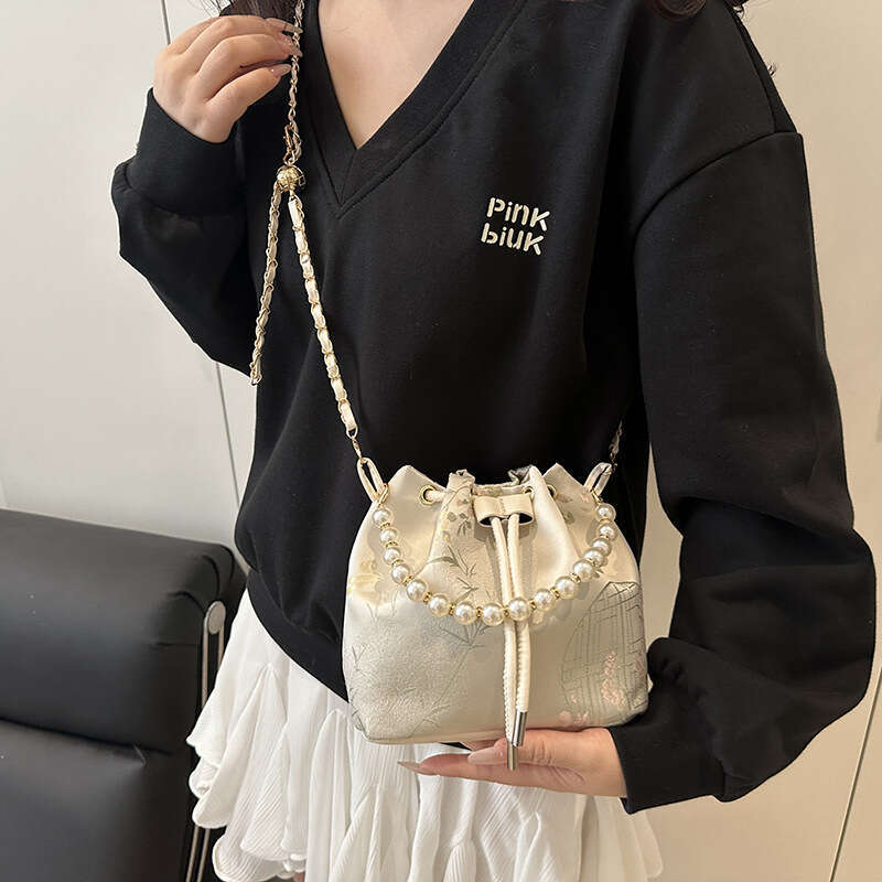 2025 Chinese Bucket Retro Summer New Embroidered Ancient Style Handbag Hanfu Accessory Crossbody Shoulder Bag