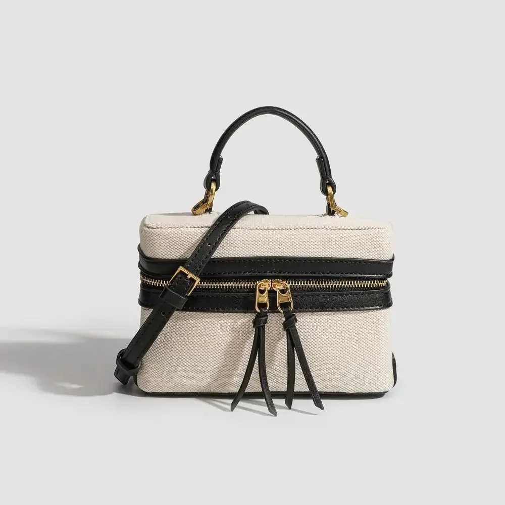 New Large Capacity Shoulder Bag Zipped with Handle Women Handbag Vintage Luxury Crossbody Bag Cosmetic Bag Lunch Box Bag