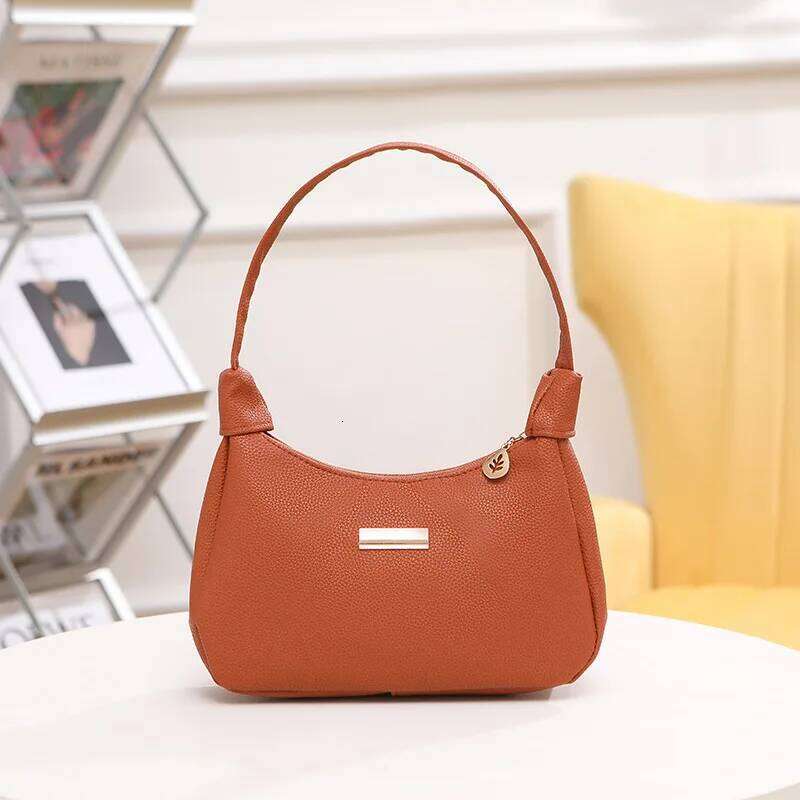 New Women's Retro Solid Color PU Leather Handbag Fashion Shoulder Underarm Casual Hobos Bag for Ladies