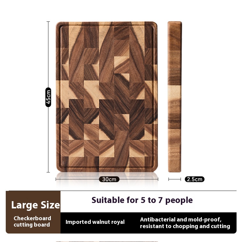 KMDO2008 New Chinese black walnut chopping board solid wood household cutting board cutting board fruit kitchen panel auxiliary antibacterial anti-mol