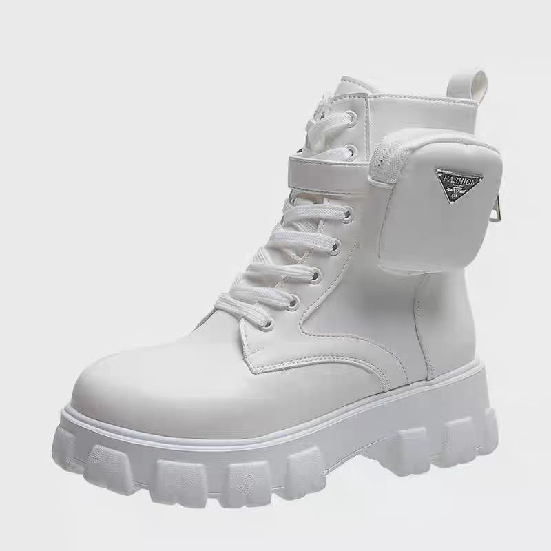 Designer men's and women's casual shoes, black, white, khaki colored boots, outdoor walking boots with waterproof platform, thick sole, heig
