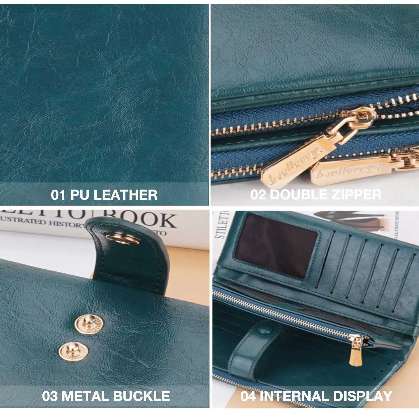 Oil Wax Leather Wens Lg Wallet With Double Zipper Buckle Large Capacity Cluh Bag Mti-Card Holder Y250707