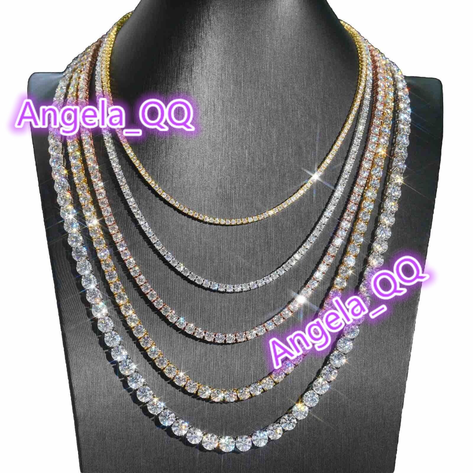 Custom GRA Jewelry 925 Sterling Silver Vvs Tennis Ice Out Lab Grown Diamond Mossanite Moissanite Necklace Chain for Women Men