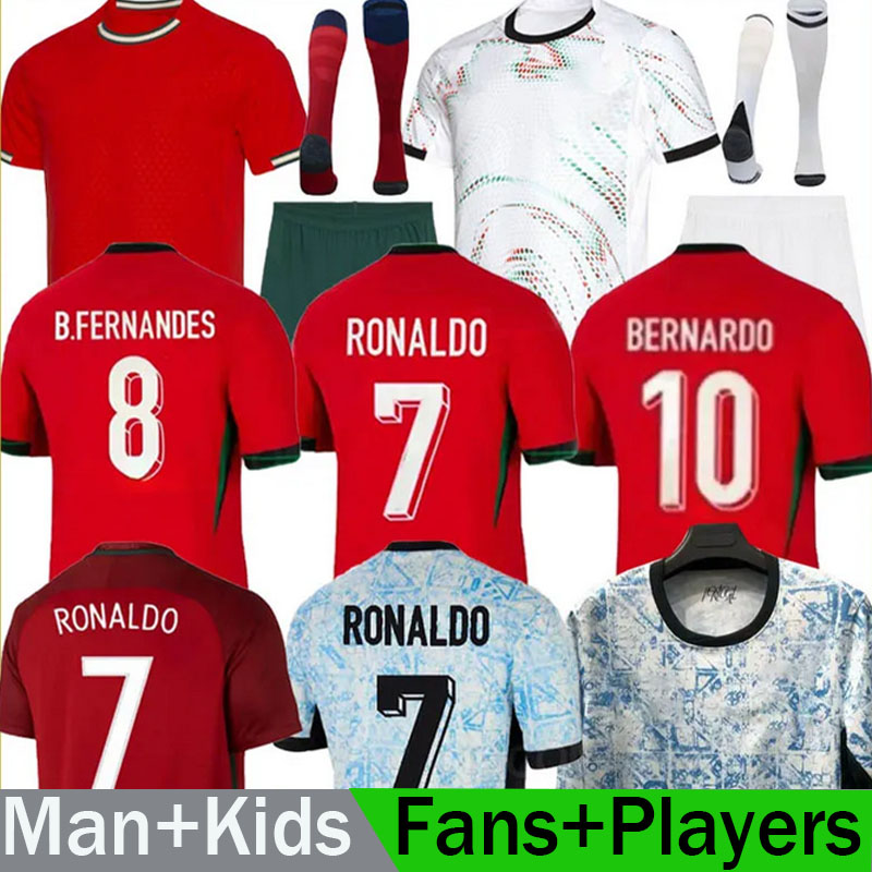 2025 Portugal soccer jerseys B.FERNANDES R. Leao JOAO FELIX PEPE BERMARDO camisa de futebol J.MOUTINHO football shirt Men Kids kit women RoNalDo Portuguese player S-4XL