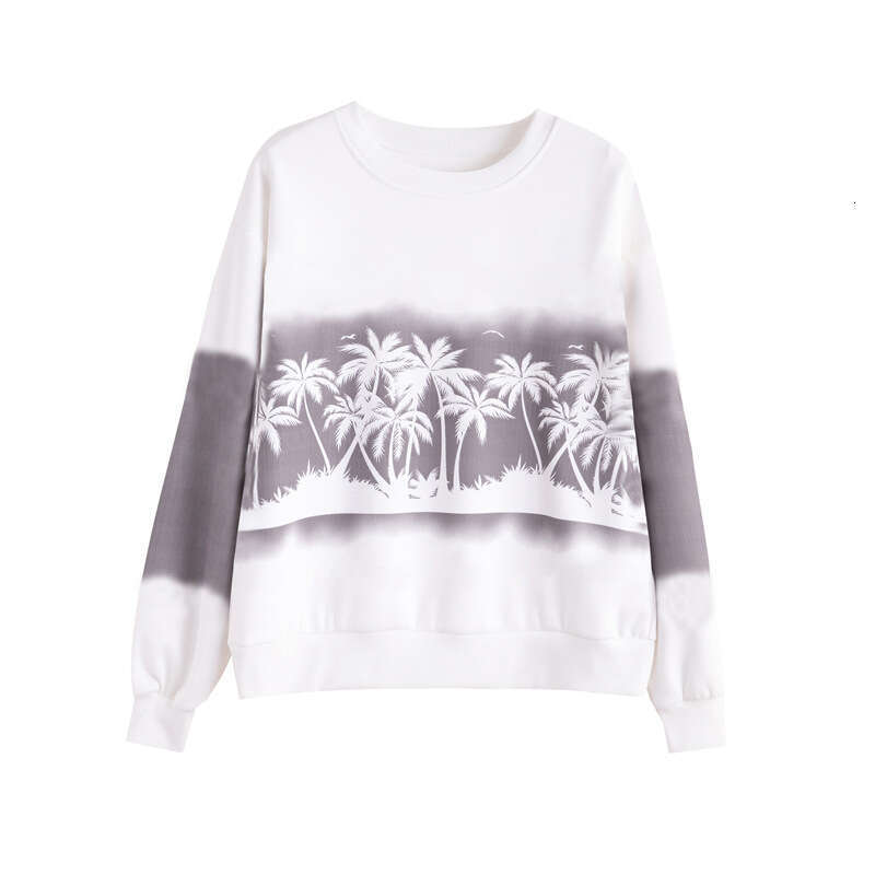 Early Gradient Tie-Dye Hoodie For Women, Spring And Autumn New Loose Fit Petite Thin Top Jacket B5