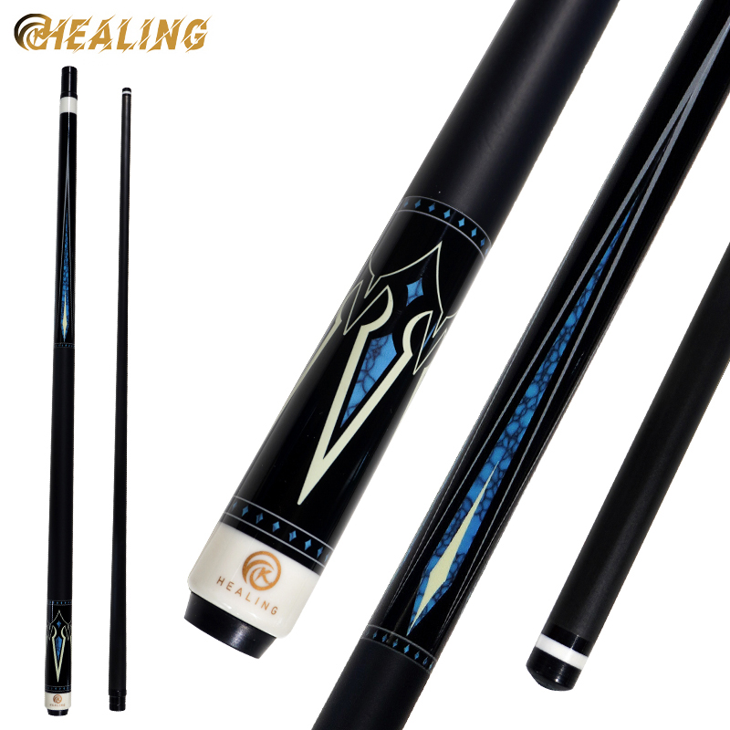 OKHEALING 1/2 Split Pool Cue Billiard Stick Carbon Fiber Billiard Cue 11.8mm Black Pigskin Tip Radial Pin or 8 Teeth Joint 1474mm/58inch Weight Adjust