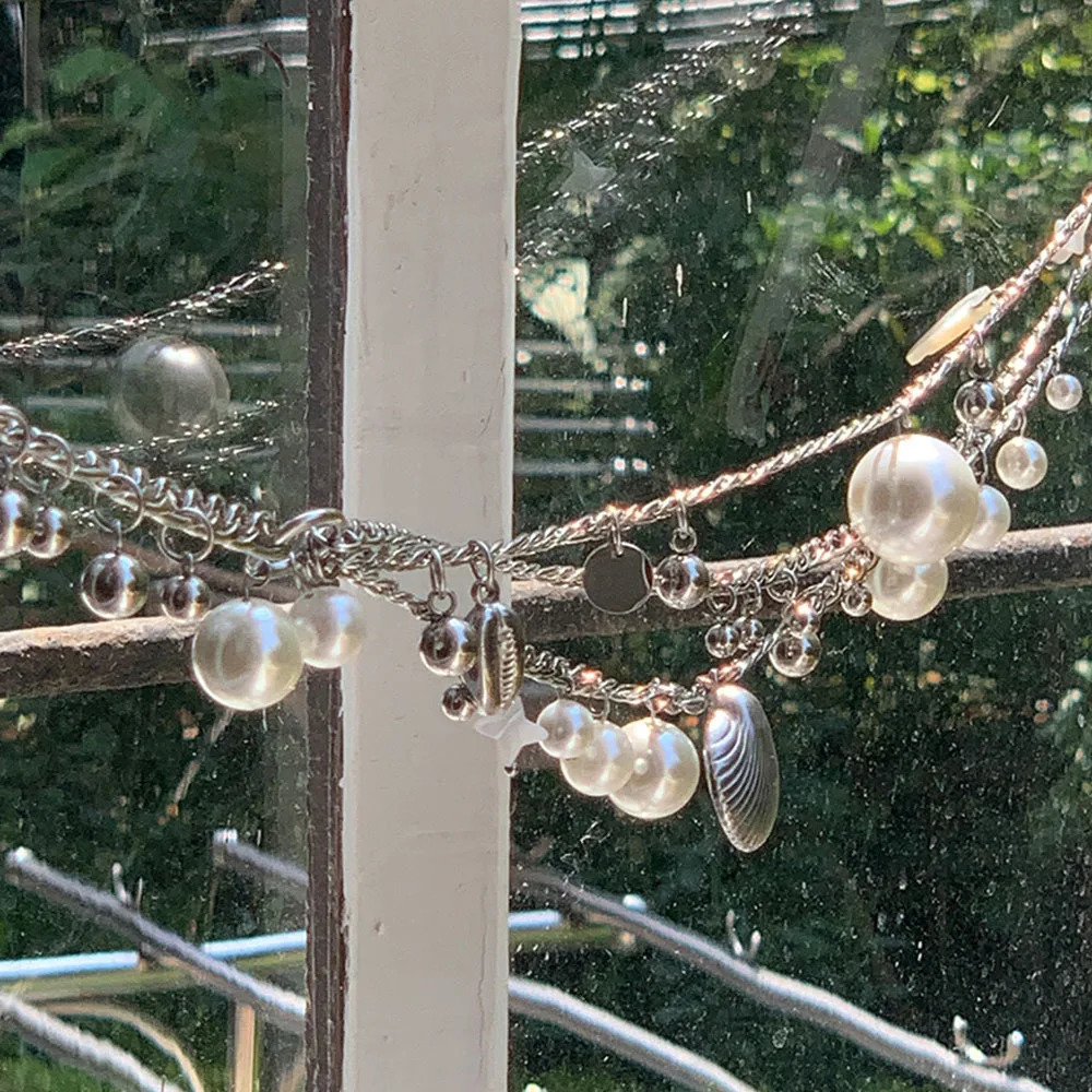 Women's body accessories: Pearl belly button necklace paired with skirt metal chain, sexy pendant, adjustable belly button 250716