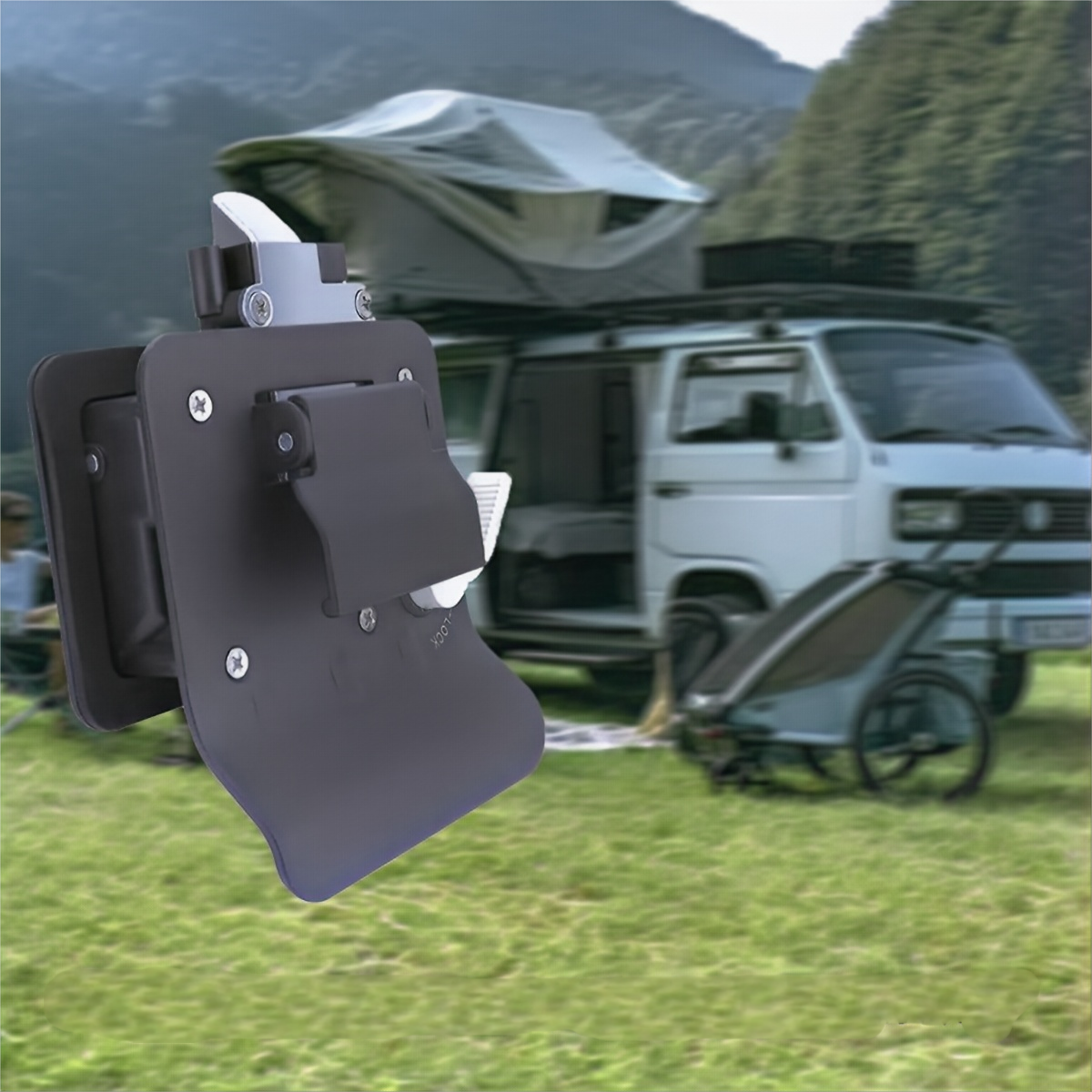 RV trailer camping vehicle entrance door lock RV door lock replacement Double door with locking pin Computer key Door handle 2 keys Black