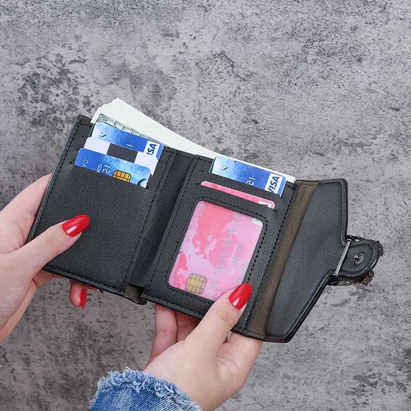 2020 Vintage Short Small Luxury Purse Mini Fem Fi Multi-functional Card Holder Coin Purse Multi-card Clutch Bag Y250707