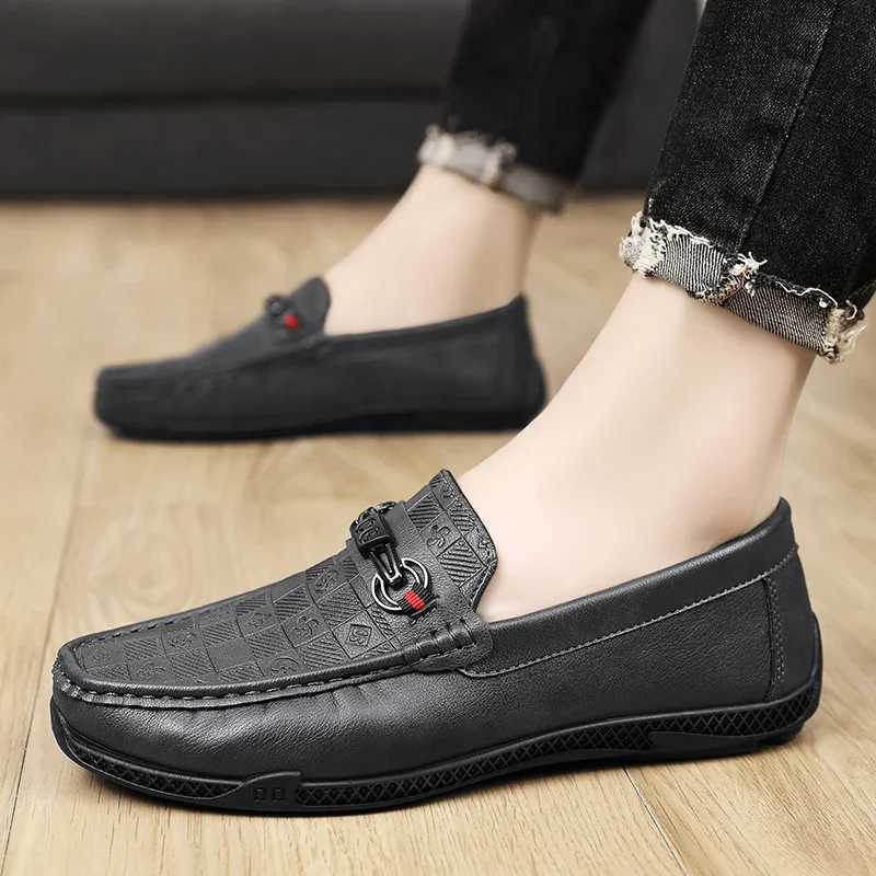ioni Leather Men Casual Shoes Slip on Formal Loafers Luxury Brand Comfortable Men Italian Soft M Driving Shoes Y250707
