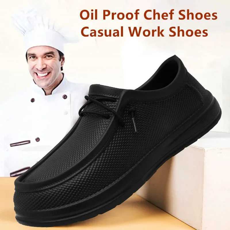 Mens Kihen Working Shoes Non-slip Waterproof Chef Shoes Fion Men Casual Work Shoes Outdoor Water Shoes Plus Size 40-47 Y250707