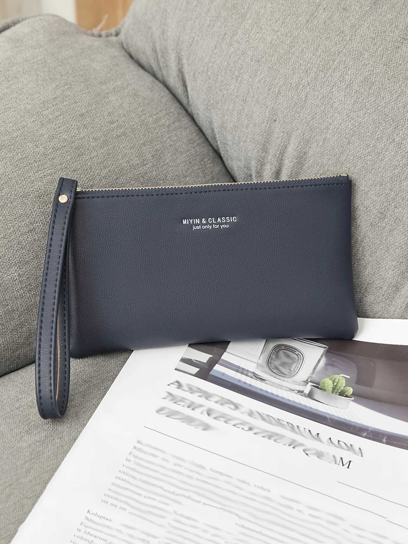 New minimalist zipper coin wallet high-quality PU leather small storage bag thin wallet handbag Y250707