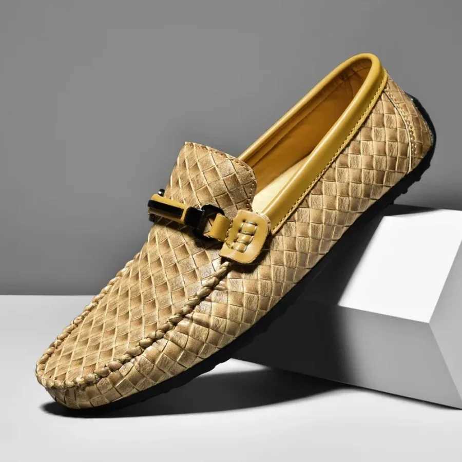 ioni Leather Men Casual Shoes Breathable Slip On Dress Shoes High Quality Loafers Lightweight Driving Shoes Zapatos Hbre Y250707