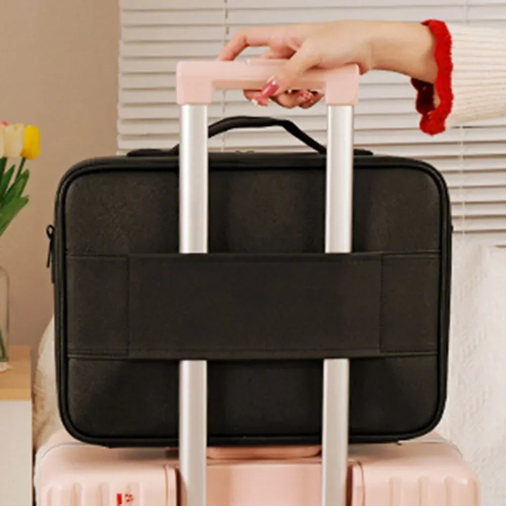 Women Smart LED Cosmetic Case with Mirror Cosmetic Bag Large Capacity Fashion Portable Storage Bag Travel Makeup Bags for ladies 250701