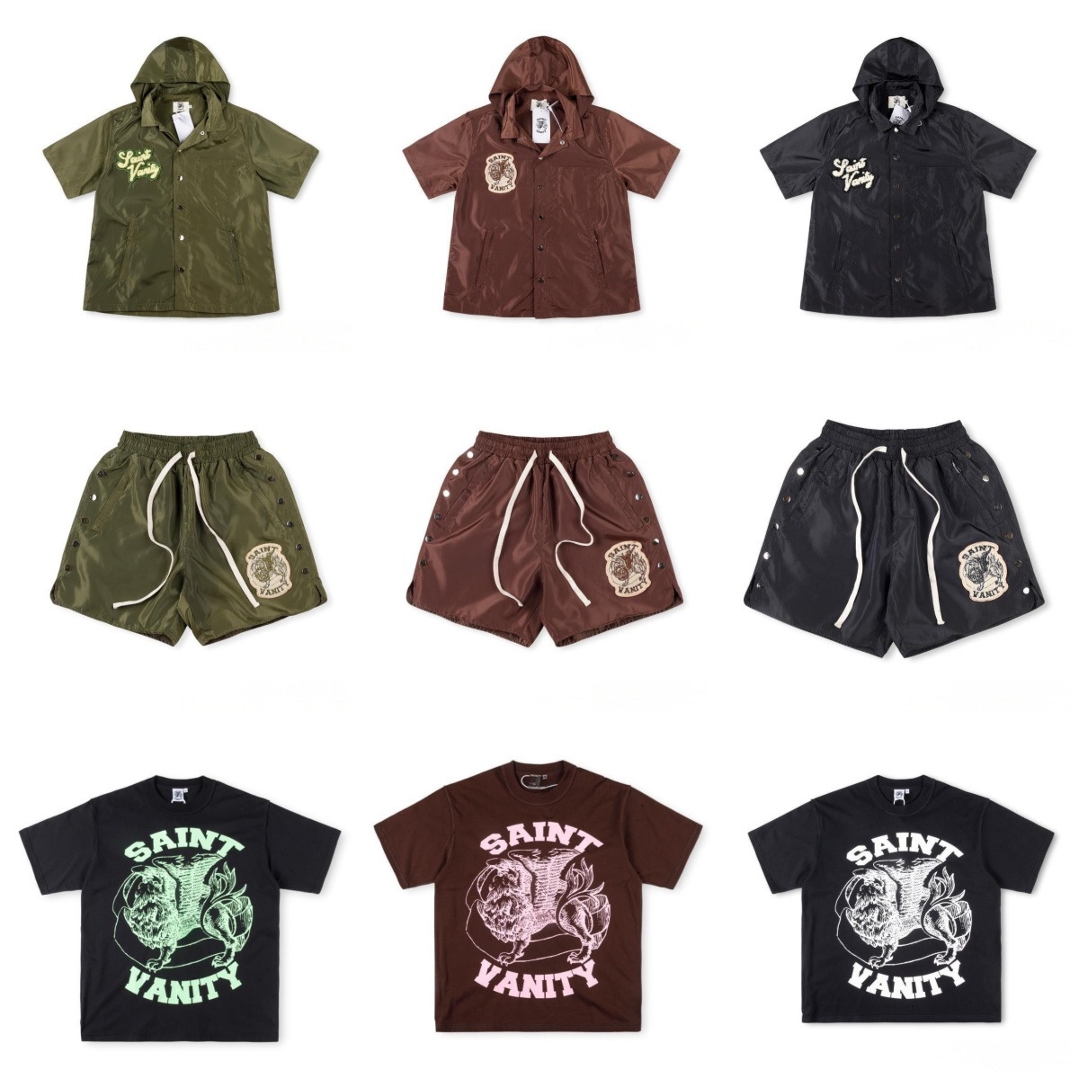 Saint Vanity Shirt Embroidered Hooded Windproof Set - Short Casual Mens Womens Sportswear Lightweight Sportswear Saint Vainty Shirt Gothic Casual Cotton tshirt