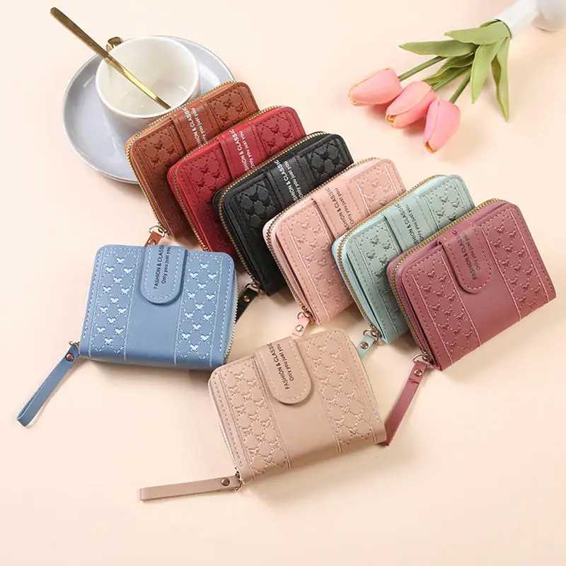 Short Wallet For Wen 2025 Fi Simple New Large Capacity Versatile Color Cluh Zipper Buckle Coin Purse Women Bag Y250707