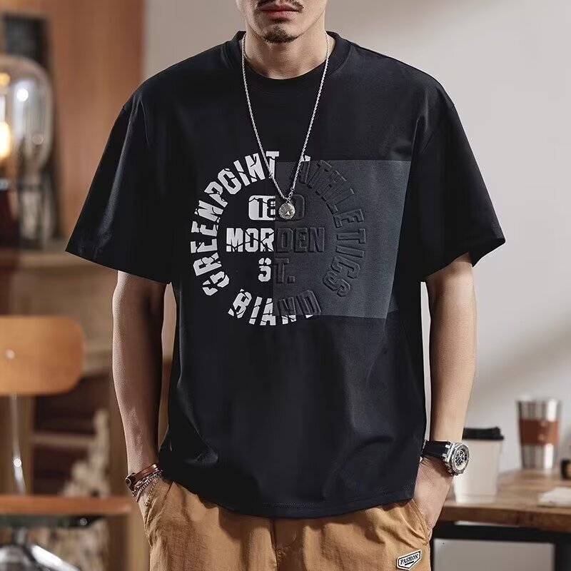 New Style Personalized 3D Printed Patchwork Short Sleeve T-shirt For Men 2024 Summer Slightly Loose Half Sleeve Designer Short Sleeves Tee Shirt Versa