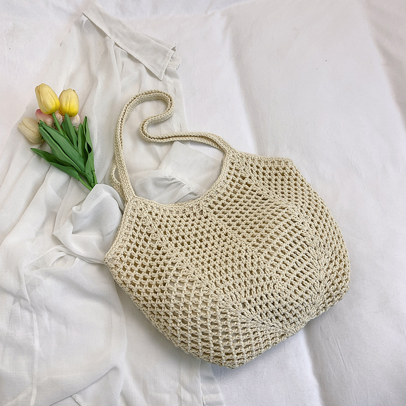 Free shipping designer Relaxed Woven Large Bag for Women 2025 New Large Capacity Cotton Tote Bag Beach Vacation Versatile Shoulder Bag