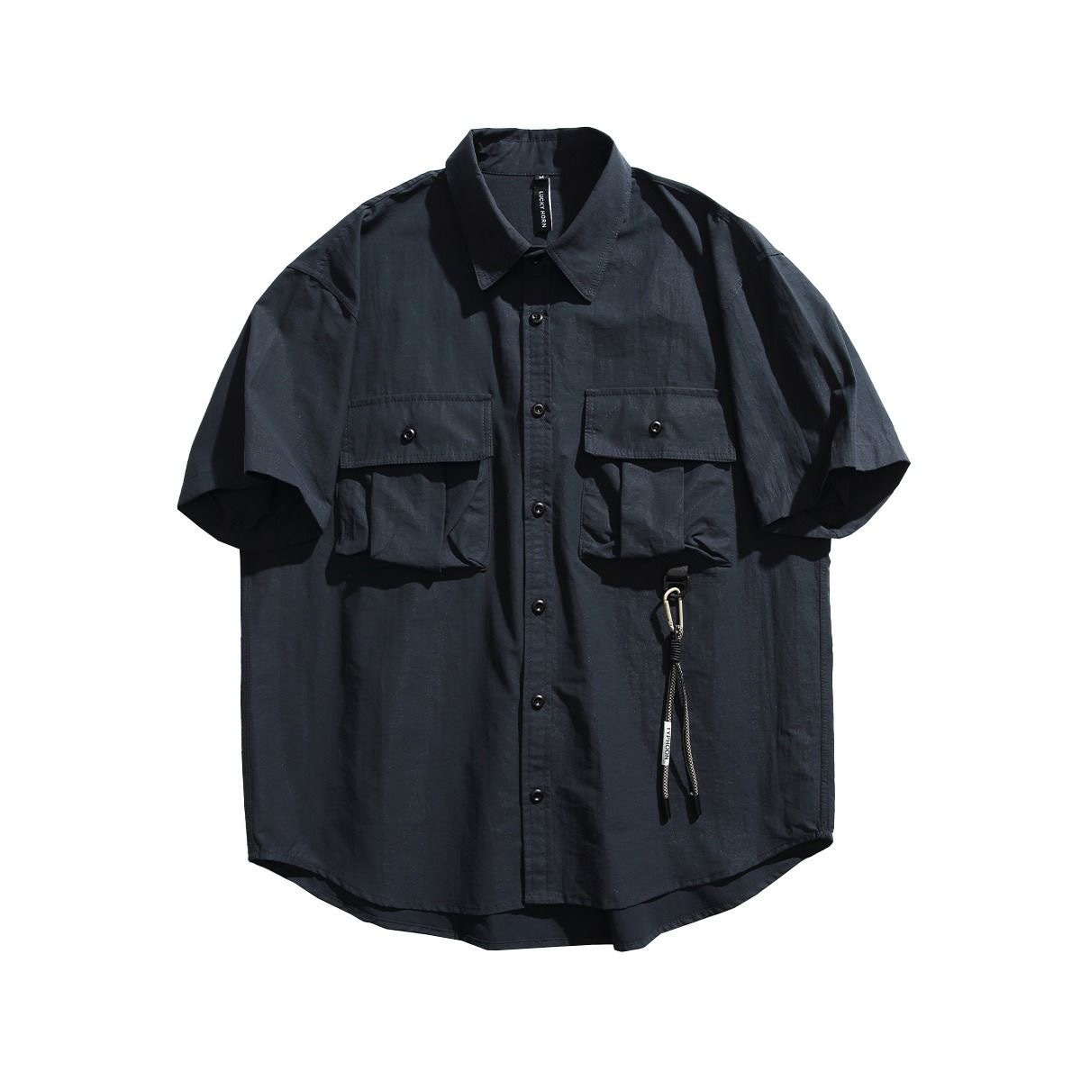 Japanese Style Turn-down Designer Short Sleeves Collar Workwear Short Sleeve Shirt Men 2025 Summer Trendy Outdoor Casual Versatile Youth Shirt Jacket