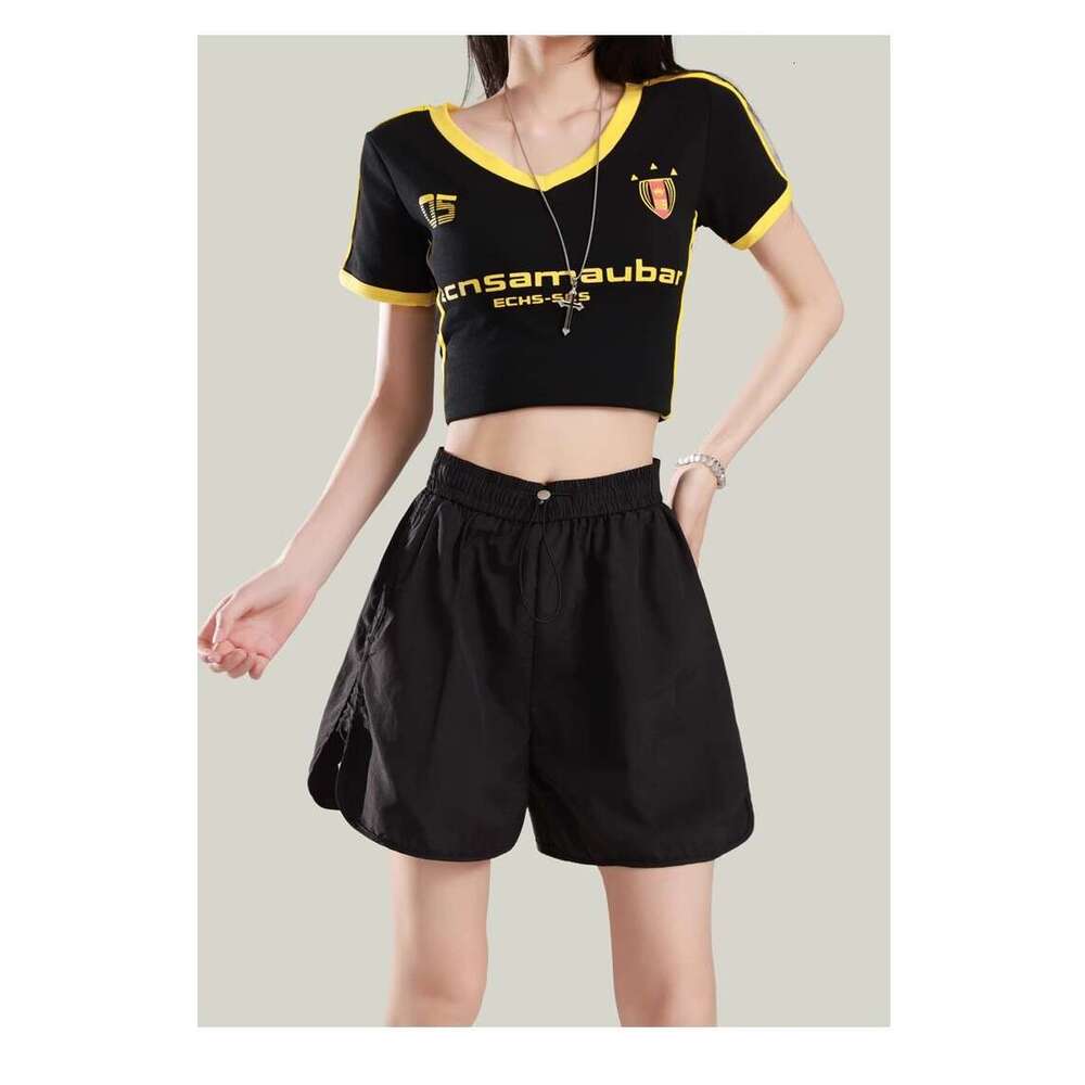 Gray Cargo Shorts For Women Summer New Design Korean Style Loose Drawstring High Waist Petite Casual Pants B5