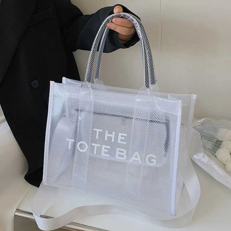 Summer The Tote Bags for Women Brand Designer Luxury Clear Beach Bag Ladies Pink Handbag Big Shopping Crossbody Totebag Hand Bag
