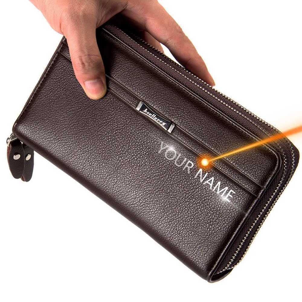 2020 Baellerry Men Club Wallets PU Leather Large Capacity Zipper Hand Strap Men Wallet Luxurious Business Solid M Purses Y250707