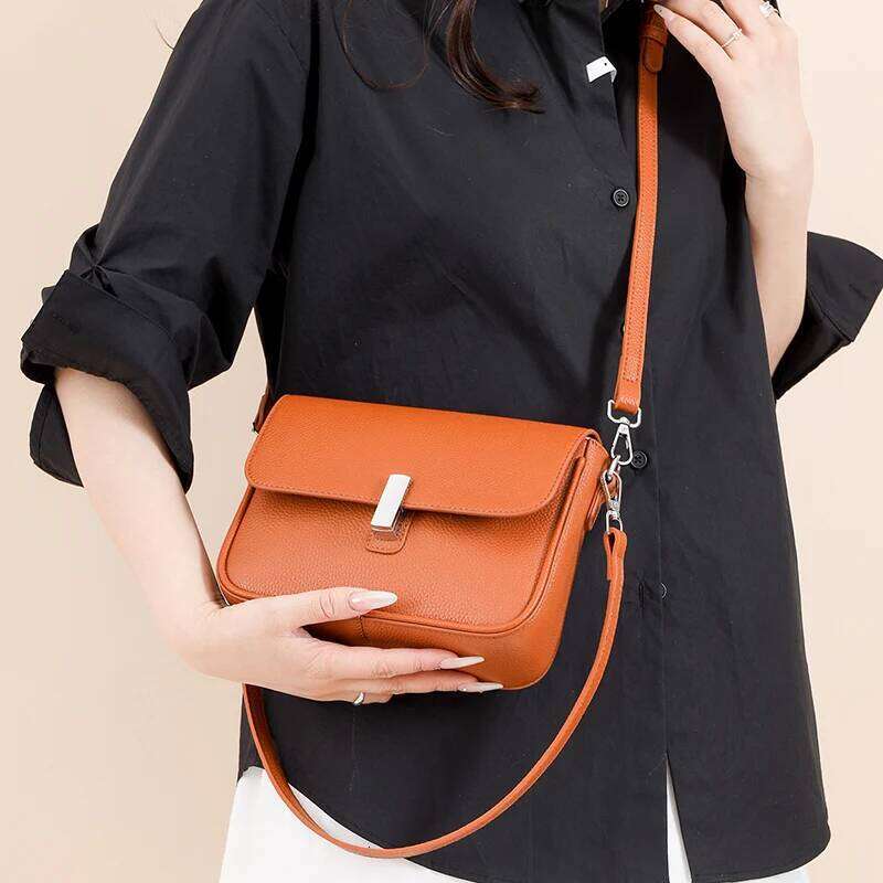 Genuine Leather Women Crossbody Bags Design Small Square Soft Cowhide Women's Commuter Shoulder Bag ladies gift
