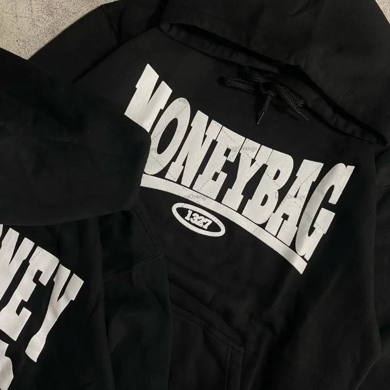 Punk Retro High Street Harajuku Hoodie American Fashion Letter Print Super Large Sweatshirt Gothic Casual Streetwear Men 250707