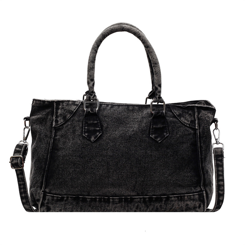Free shipping designer Hong Kong Style Retro Large Capacity Denim Bag for Women New Trendy Fashion Handbag Commuter Bag Casual Shoulder Bag Tote Bag