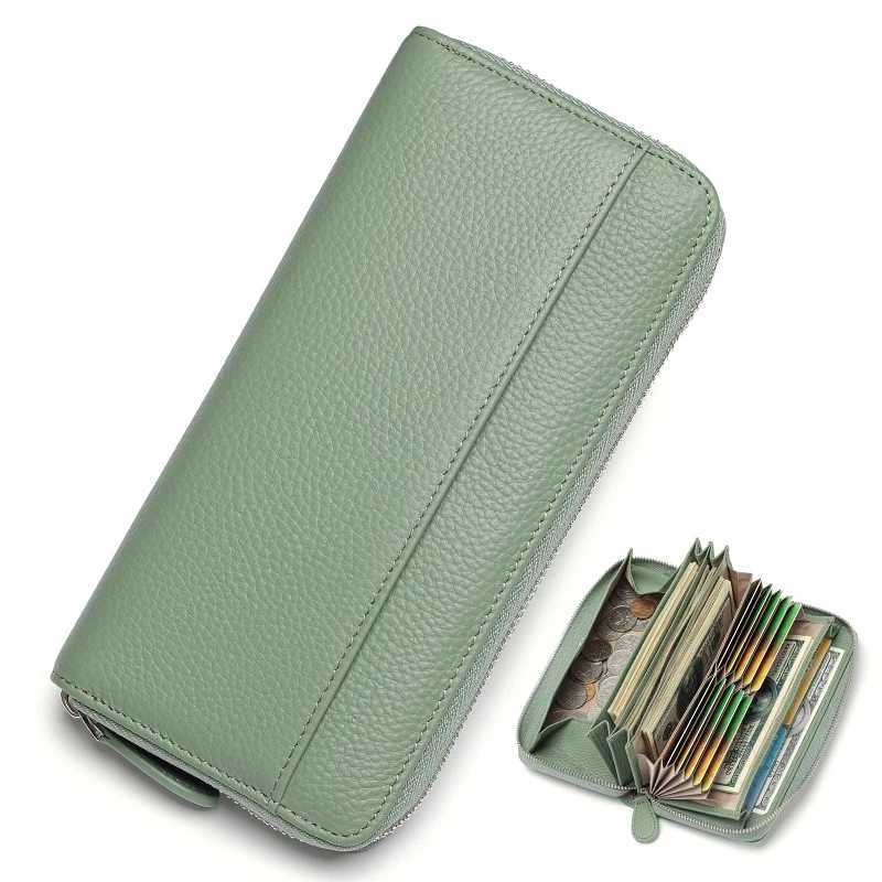 LG Zipper Wallet for Women Genuine Leather RFID Blocking Large Capacity Holder Wallets with Coin Pouch MeyPockets Y250707