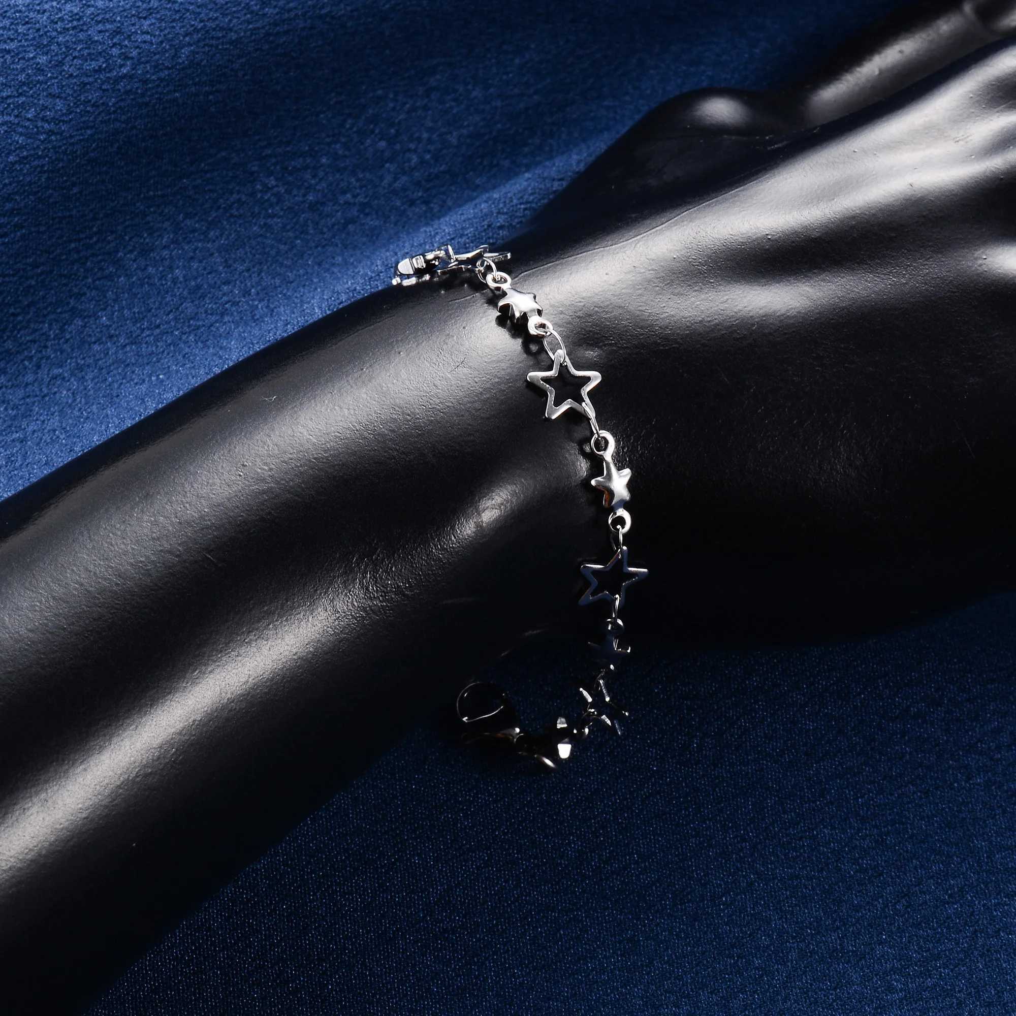 7mm Cute Stainless Steel Star Bracelet Link Hand Chain for Women Girl Handmade Gold Color Wristband Anklets Metal Jewelry Gift XJ250707