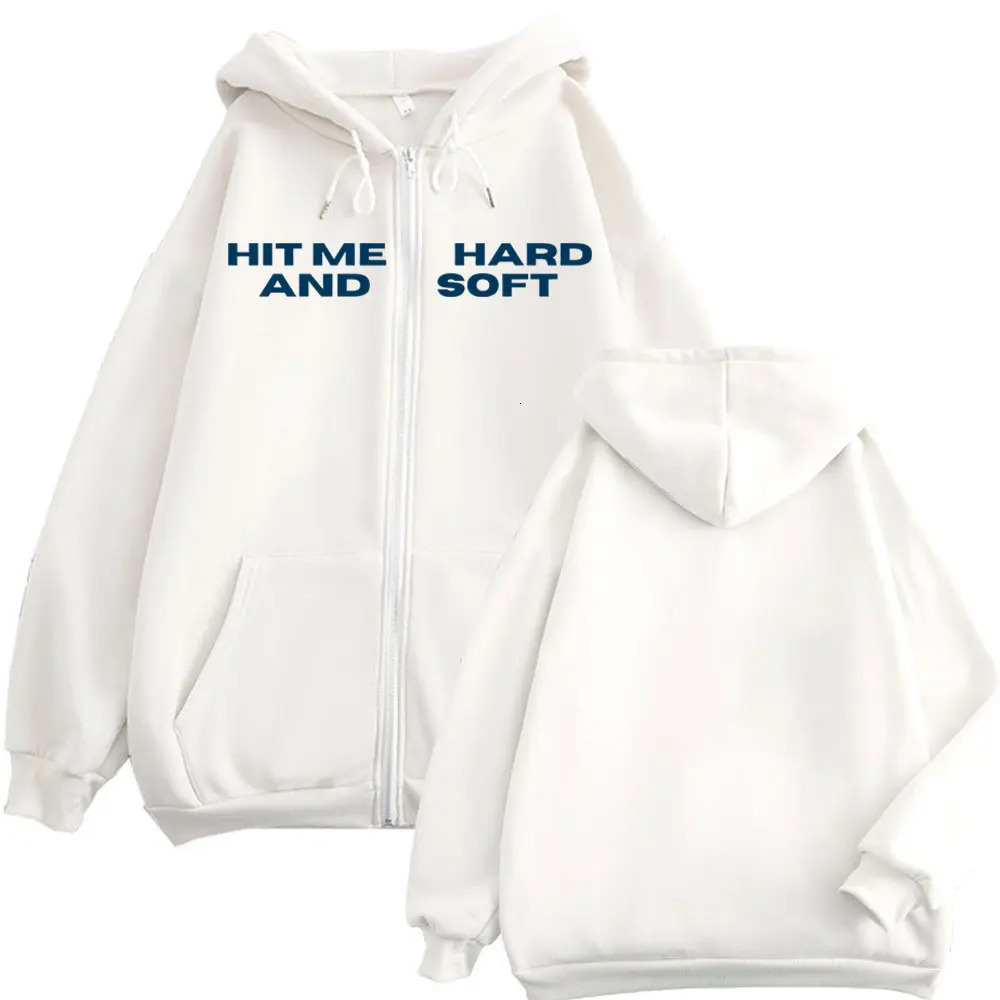 Hit Me Hard and Soft Tour 2025 Zipper Hoodies Men Women Fashion Hip Hop Zip Up Sweatshirts Autumn Winter Casual Loose Pullovers 250707