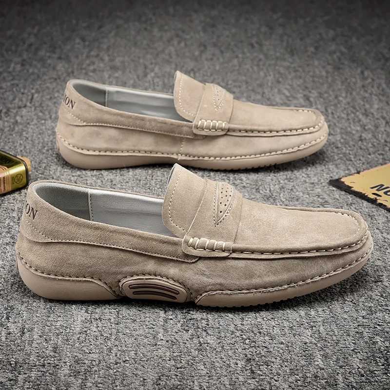 Quality Genuine Leather Shoes Men Loafers Slip On Soft Leather Casual Men Shoes Comfort Driving Shoes Men Flats Walking Footwear Y250707