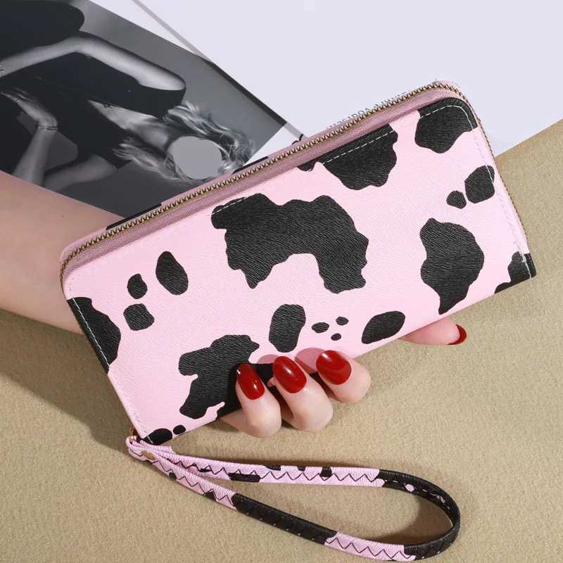 Cow Print LG Wallet Wens Cute Versatile Faux Leather Coin Purse Holder Y250707
