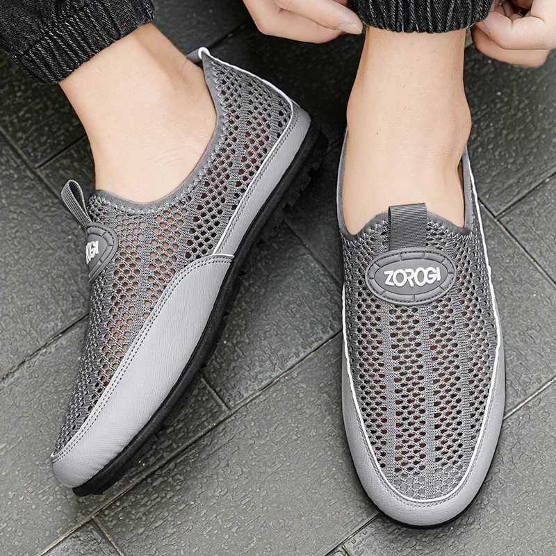 Breathable Hollow out Casual Walking Driving Shoes Lazy Shoes Chaussure Hbre Summer Men Shoes Slip-on Loafers Casual Shoes Y250707