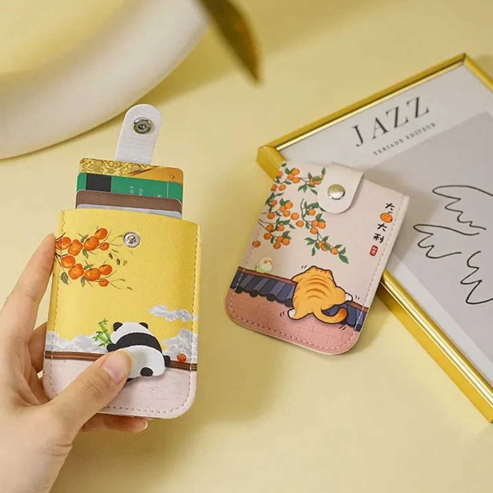PU Leather Pl Out ID Cards Holder Pouch Thin Hasp Multi-Slot Card Bag Printed Letter Printed Y250707