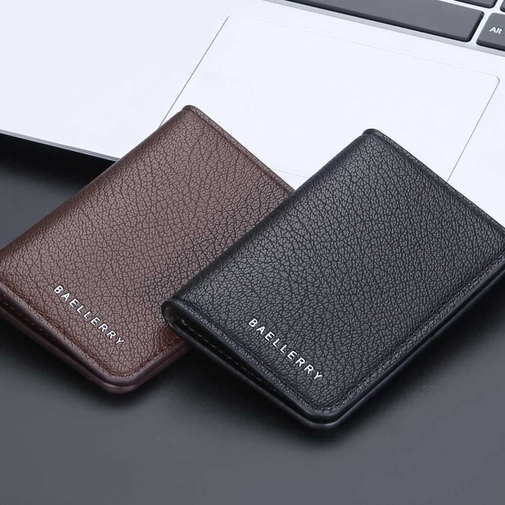Mens Minimalist Slim Wallet PU Leather Holder Bag Frt Pocket Purse For B Gift Y250707