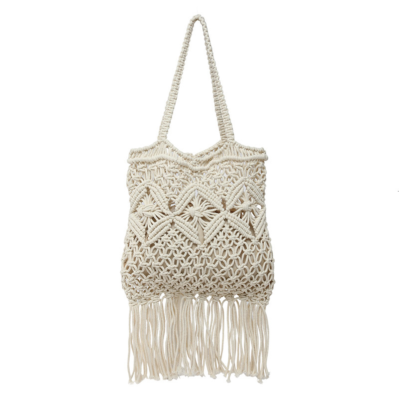 Free shipping designer Summer Cotton Woven Bag for Women 2025 New Hollow Tassel Phone Bag Beach Vacation Crossbody Small Bag