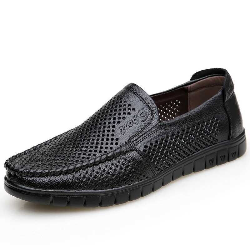 Fion Genuine Leather Shoes Men Loafers Breathable Summer Mens Casual Shoes Soft Cfortable Leather M Footwear KA3559 Y250707
