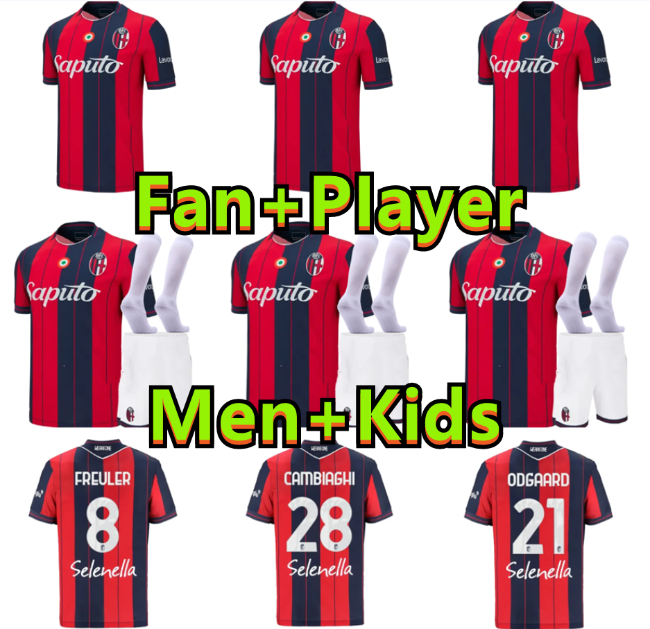 2025 2026Bologna Soccer Jerseys kits ORSOLINI SOUMAORO ARNAUTOVIC RAIMONDO ZIRKZEE AEBISCHER SCHOUTEN Football Shirt LYKOGIANNIS BONIFAZI AMEY Men Kids