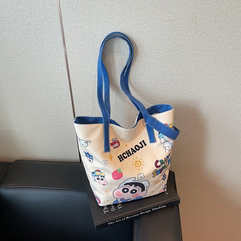 Free shipping designer Japanese Style Cute Canvas Bag for Women Summer New Cartoon Casual Shoulder Bag Large Capacity Class Bag Crossbody Mommy Bag