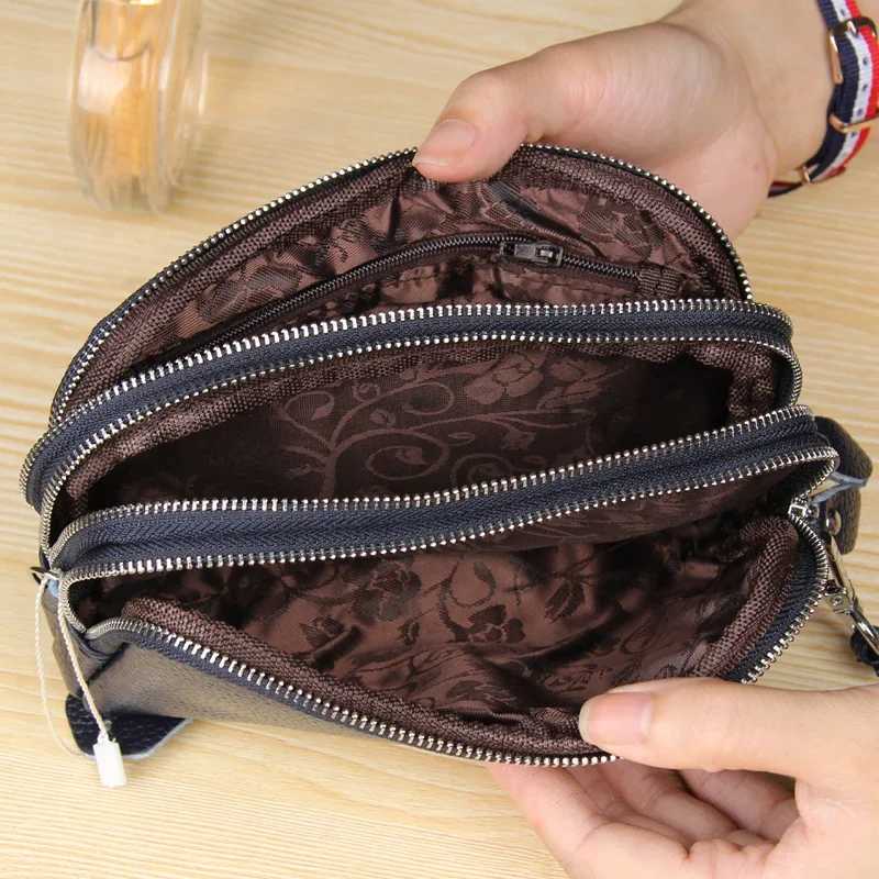 2023 LG Genuine Leather Wallet 3-Layer Zipper Purse Bag Large Capacity Wristlet Clutch Wallets Phe Bag Mey Purses Y250707