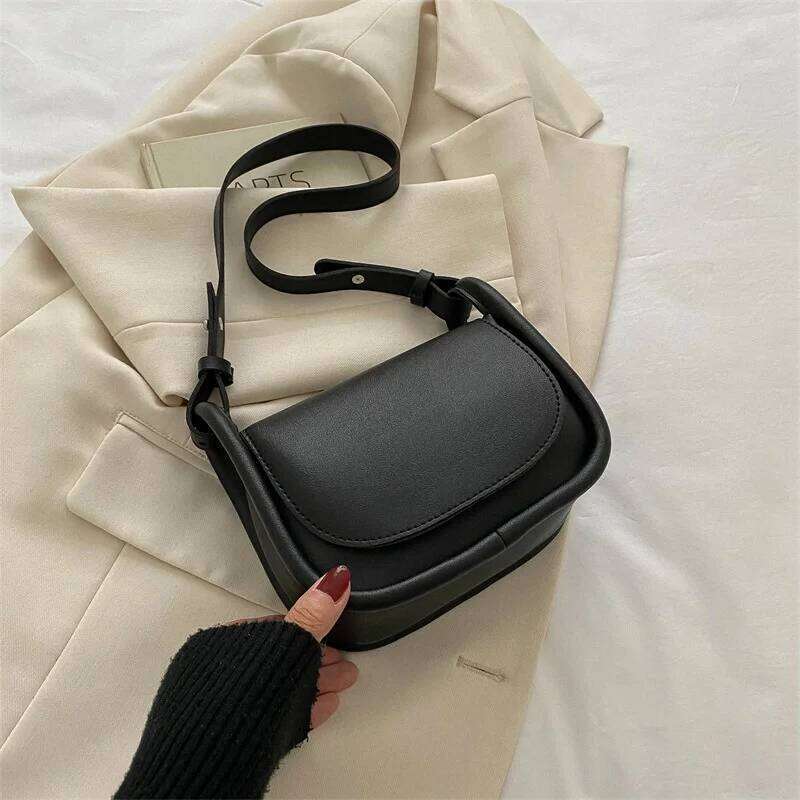 Women's Small Flap Shoulder Bag PU Leather Solid Color HandBags Fashion Female Crossbody Underarm Bags Free Shipping