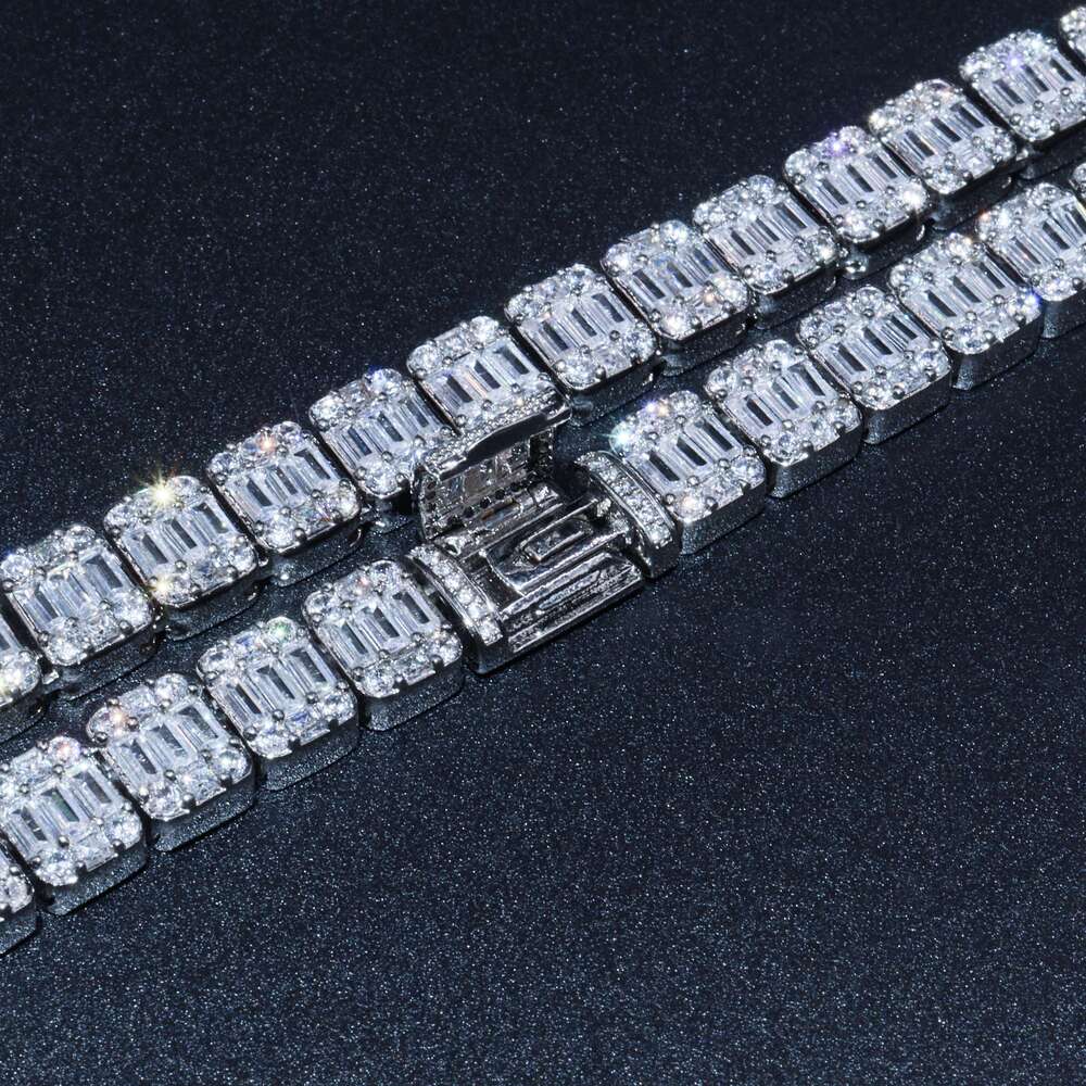 9mm Personalized Fine Jewelry 925 Sterling Silver Iced Out Moissanite Diamond Cuban Link Chain