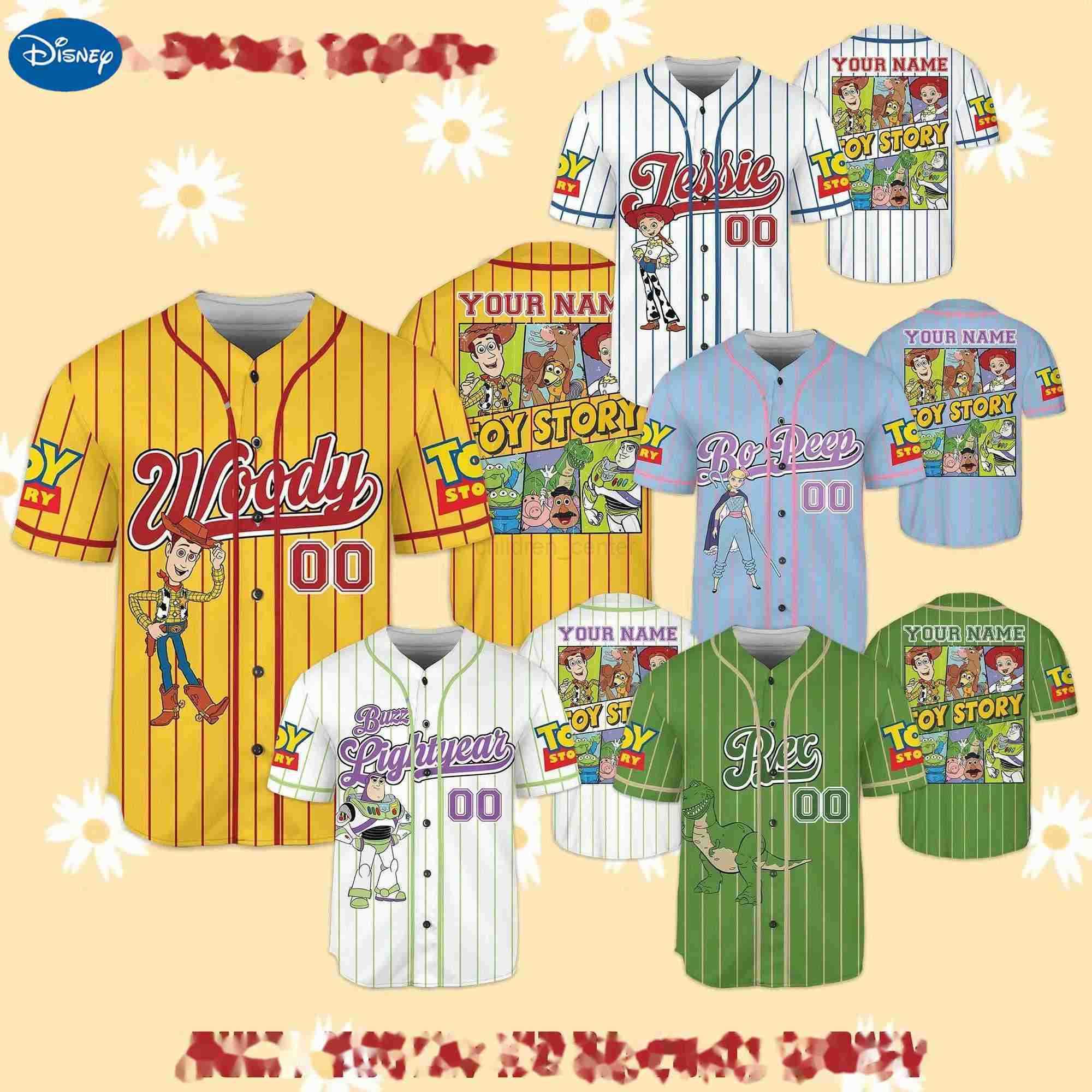 Disney New Custom Name And Number Disney Toy Story Series Baseball Jersey Team Series Select Style Disneyland Childrens Birthday Gift W250707