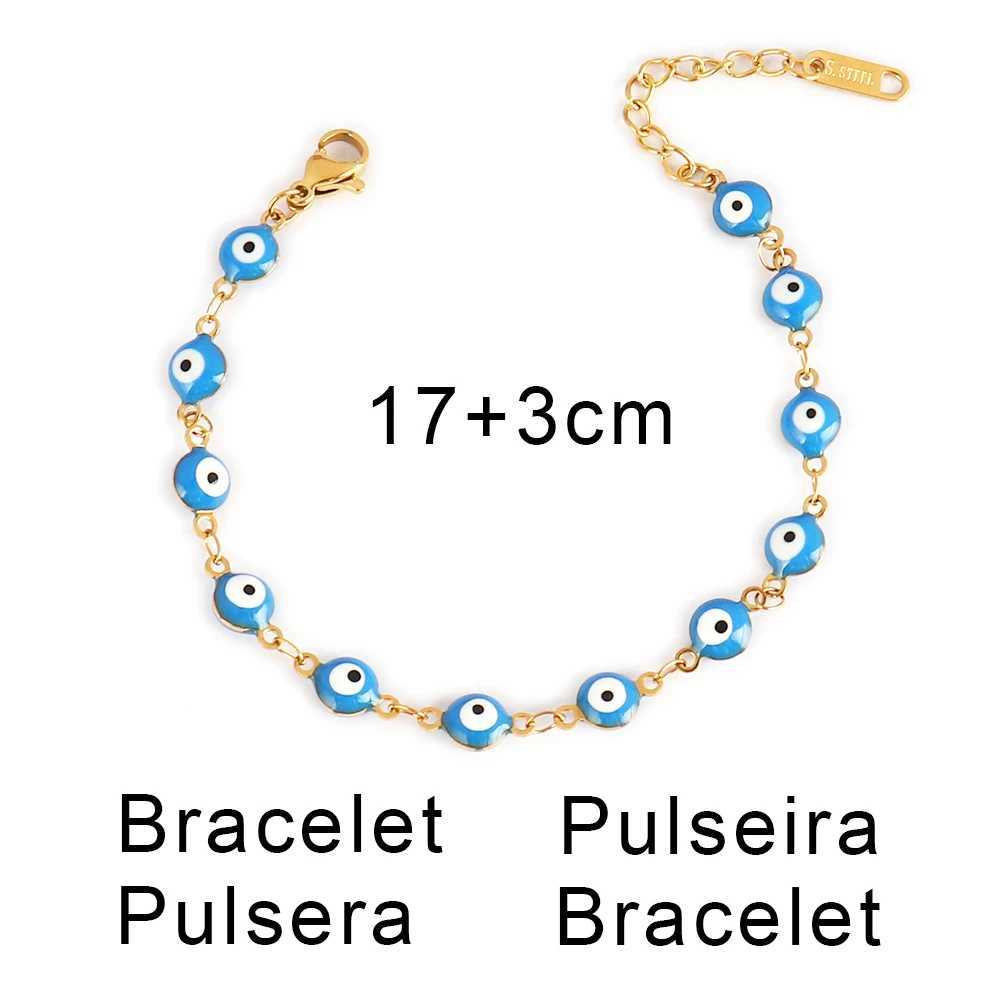 316L Stainless Steel Enamel Turkish Evil Eye Bracelets For Women Colorful Evil Eye Charm Bracelets Female Jewelry Gift XJ250707