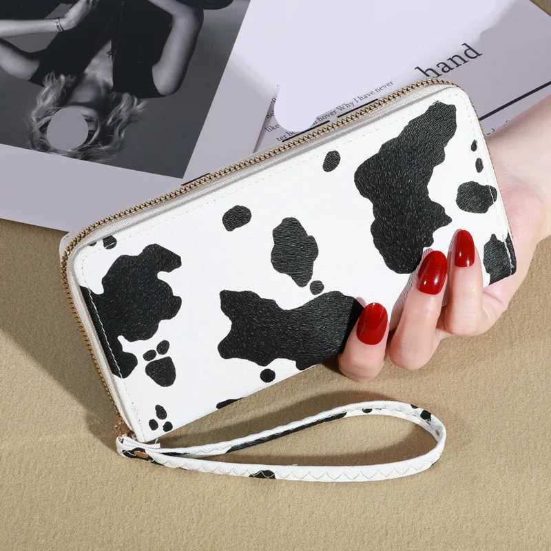 Cow Print LG Wallet Wens Cute Versatile Faux Leather Coin Purse Holder Y250707