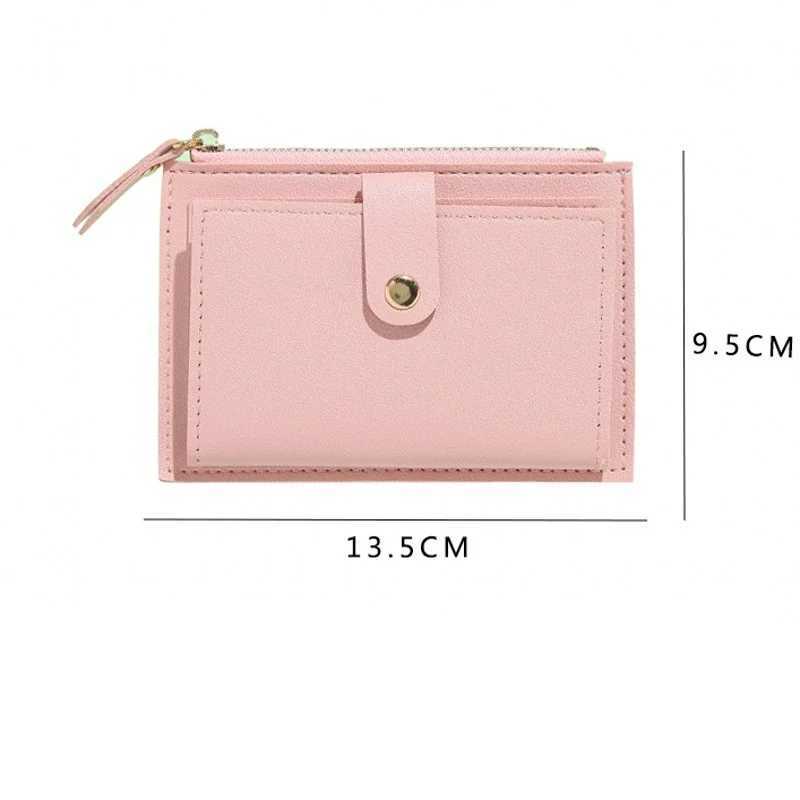 2023 Wallets PU Leather Women Purse Mini Hasp Solid Multi-Cards Holder Coin Short Wallets Slim Small Wallet Zipper Hasp Y250707