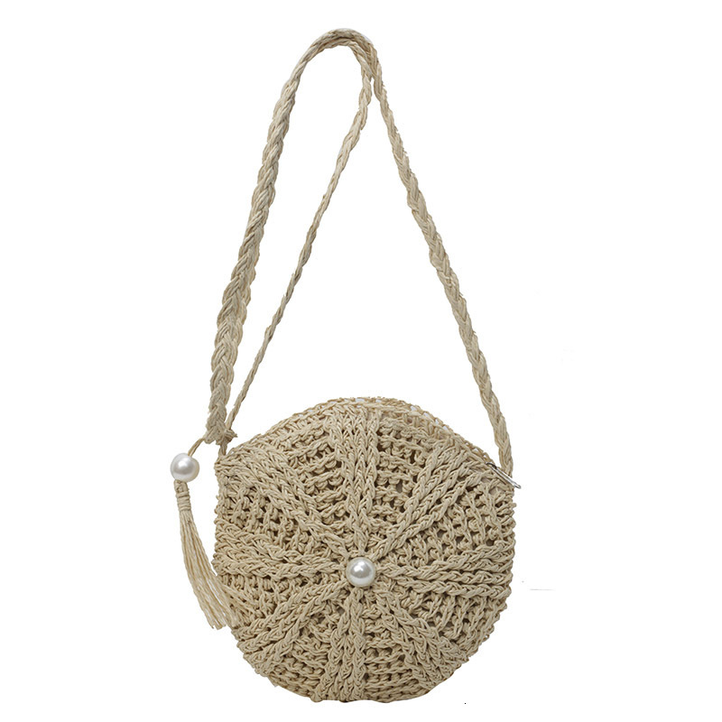 Free shipping designer Woven Small Bag for Women 2025 New Summer Tassel Straw Bag Beach Vacation Shoulder Bag Crossbody Bag Small Round Bag